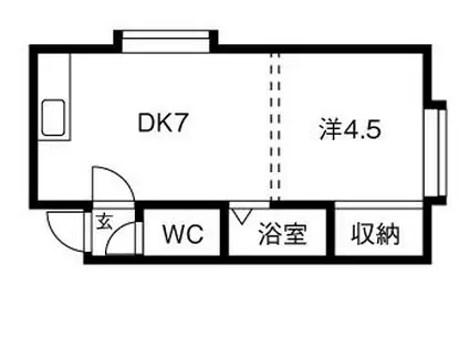 ラフレスカ平岸(1DK/3階)の間取り写真