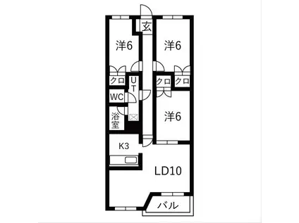 アーバンライフⅠ(3LDK/1階)の間取り写真