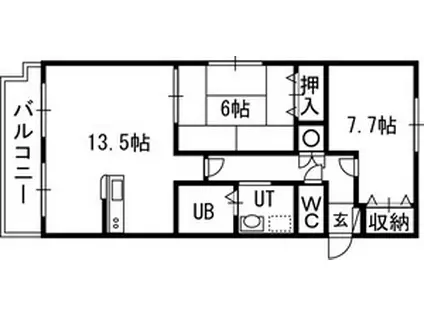 シャルパレット(2LDK/3階)の間取り写真