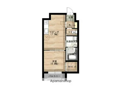 MARVIN(1DK/3階)の間取り写真