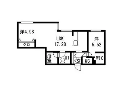ピオネロ恵庭Ⅰ(2LDK/2階)の間取り写真