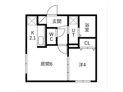 BLOSSOM福住(1LDK/1階)の間取り写真