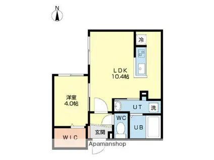 ガルボ北広島(1LDK/2階)の間取り写真