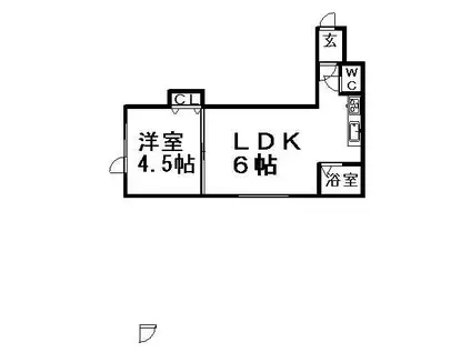 アークコート南郷3丁目Ⅱ(1DK/2階)の間取り写真