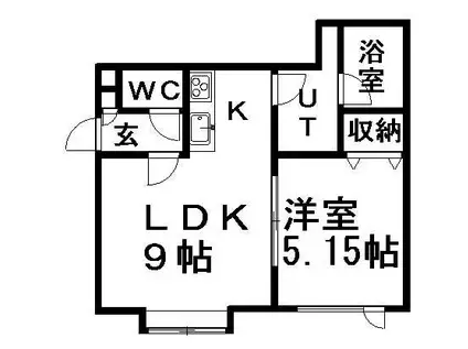 リバーサイドテラスアーク(1LDK/2階)の間取り写真
