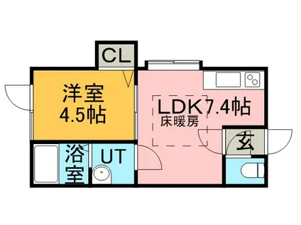 アークコート平岸32(1DK/2階)の間取り写真