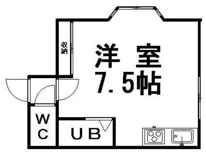 サンホームマンションNO.7(ワンルーム/3階)の間取り写真