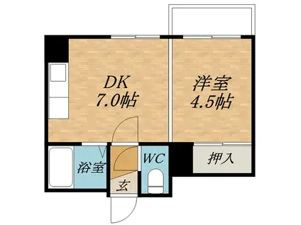 豊平コート(1DK/3階)の間取り写真