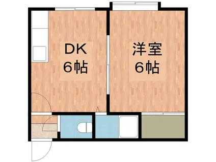 ビックスリーハイツ(1DK/2階)の間取り写真