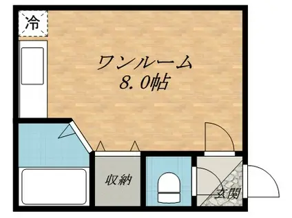 パレスふじい宅建(ワンルーム/2階)の間取り写真