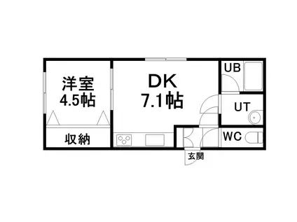 ビブレ栄通(1DK/1階)の間取り写真