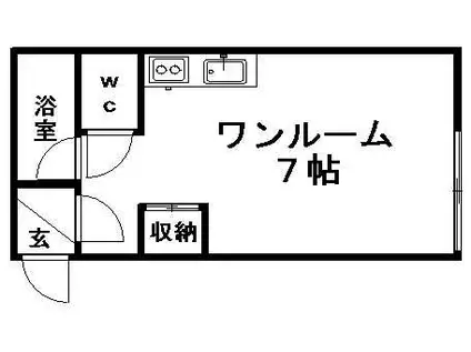 JPコート美園Ⅲ(ワンルーム/3階)の間取り写真