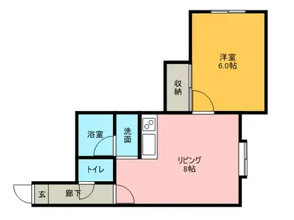 真栄ガーデンヒルズA(1LDK/2階)の間取り写真