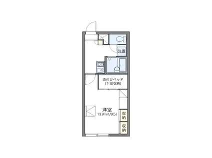 レオパレスオールドリバー清田(1K/2階)の間取り写真
