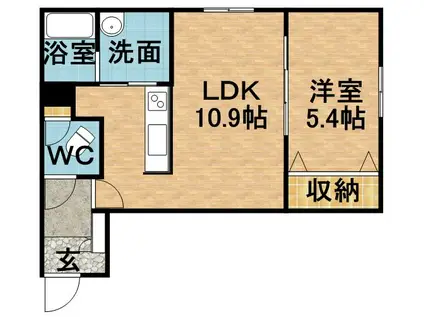 グランメール 美園6-3(2LDK/4階)の間取り写真