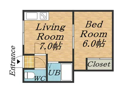 セゾンコートⅢ(1DK/3階)の間取り写真
