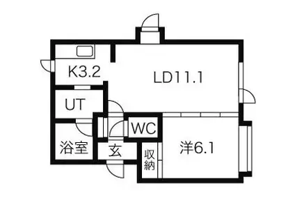 ハウスオブローズ(1LDK/1階)の間取り写真