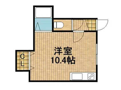 コーポ福田Ⅱ(ワンルーム/1階)の間取り写真