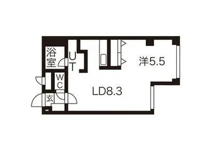 プリムラKⅠ(1DK/2階)の間取り写真