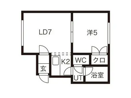 ティファニーZ(1DK/4階)の間取り写真