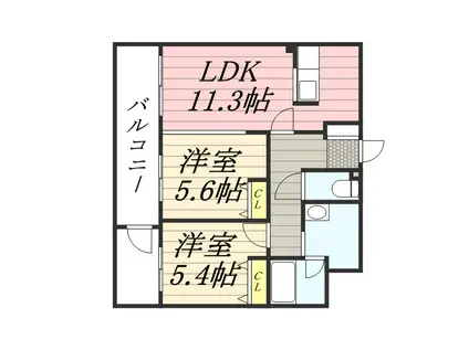 ALPHASTAGE SAPPORO(2LDK/5階)の間取り写真