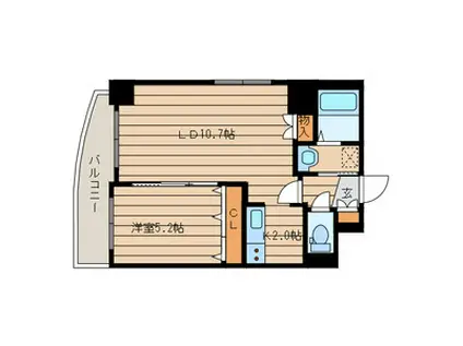 ビアン・シュール(1LDK/3階)の間取り写真