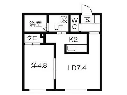 エンチャント プロスパー19(1LDK/2階)の間取り写真