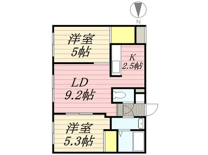 コンフォール平岸(2LDK/1階)の間取り写真