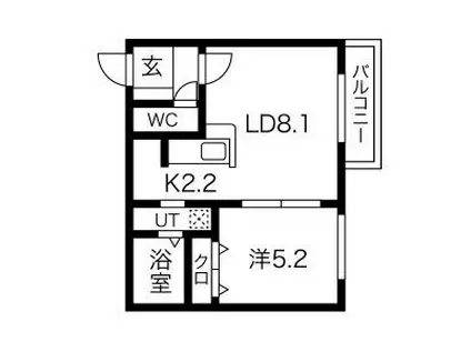 ROSE WOOD NAKANOSHIMA(1LDK/3階)の間取り写真