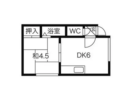 第2ハイツ一幸(1DK/2階)の間取り写真