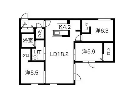 LIVEASE HIRAGISHI (3LDK/2階)の間取り写真