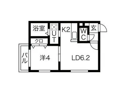 カハラ白石(1LDK/3階)の間取り写真