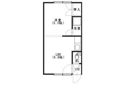 ハイムフィオーレ2(1DK/2階)の間取り写真