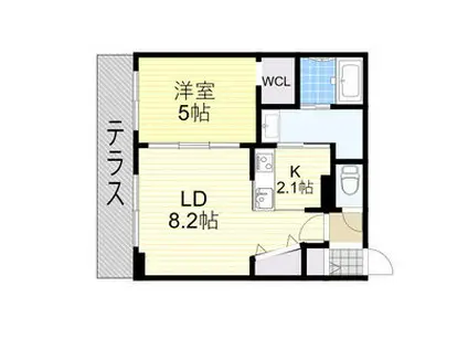 GIRAFFE KIKUSUI PREMIER ジラフ菊水プレ(1LDK/1階)の間取り写真