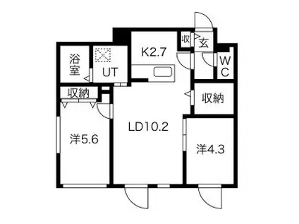 CLASS.S(2LDK/3階)の間取り写真