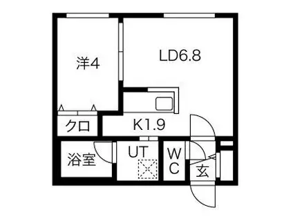 輝和 平岸4条16丁目MS(1LDK/4階)の間取り写真