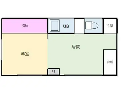 カサデューク6号棟(1DK/1階)の間取り写真