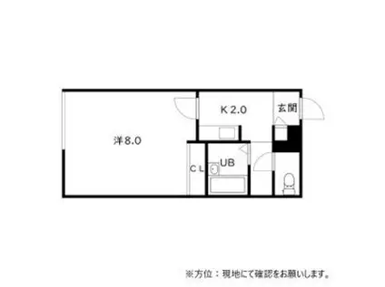 PALAIS DEUX清田一条(1K/2階)の間取り写真