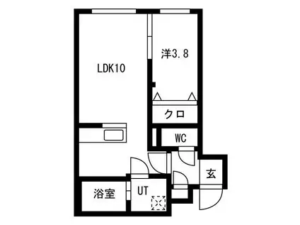 ASTER MISONO(1LDK/1階)の間取り写真