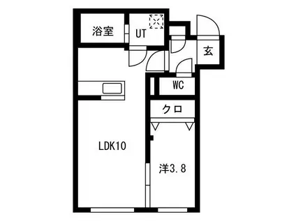 ASTER MISONO(1LDK/4階)の間取り写真