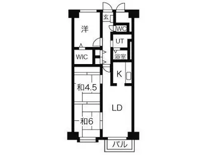 シャルム豊平(3LDK/12階)の間取り写真