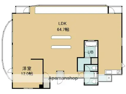 ロイヤルシティ弐番館青柳(1LDK/12階)の間取り写真