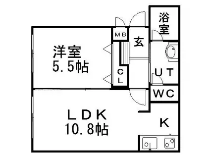 グランメールアイン(1LDK/4階)の間取り写真