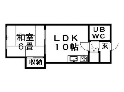 ヴィラムツミⅠ(1LDK/2階)の間取り写真