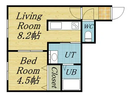 プレシャス12番館(1LDK/1階)の間取り写真