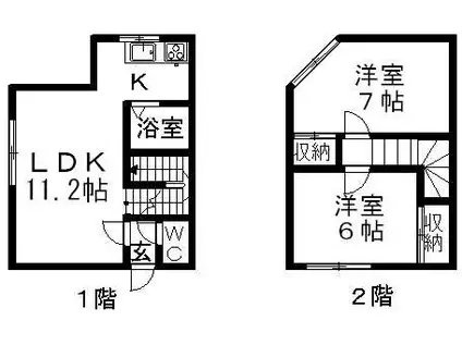ベルデK(2LDK)の間取り写真