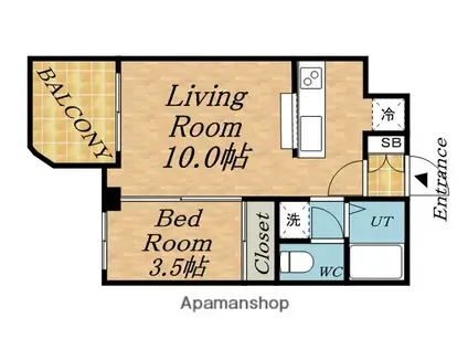 ポートレイト(1LDK/4階)の間取り写真