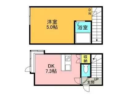 ラピス澄川(1K/2階)の間取り写真
