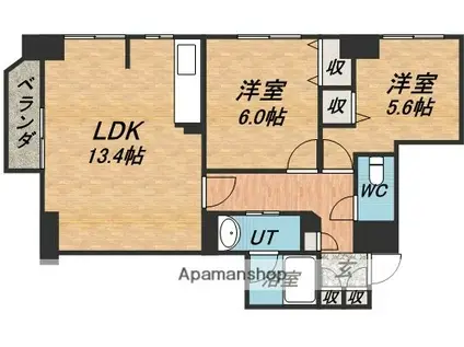 ドリームアベニュー広和NO16(2LDK/9階)の間取り写真