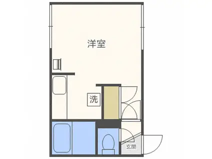 シャネル中の島五番館(ワンルーム/2階)の間取り写真